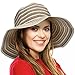 Women Summer Hat Packable Striped Floppy Wide Brim Beach Sun Protection Gardening Travel Hats