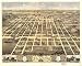 Bird's eye view of the city of Clinton, DeWitt County, Illinois 1869. Drawn by A. Ruger., large historic panoramic map reprint 45x36