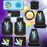10 pcs Tinkerbell Tink Pixie Power Combo Set, Front and Rear Floor Mats, Seat Covers,... by Plasticolor