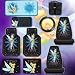 10 pcs Tinkerbell Tink Pixie Power Combo Set, Front & Rear Floor Mats, Seat Covers, Steering Wheel Cover, CD Visor & Large Sunshade Plus Bonus 24 Discs Capacity CD Wallet