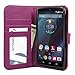 Droid Turbo Case, Abacus24-7 Wallet with Flip Cover and Stand, Purple