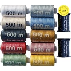 N�hgarn / Syngarn Garn Garne Polyester bunt Mode (3) f�r die N�hmaschine 10 Sp. a. 500m & 2 Sp. a. 182m schwarz, 0303