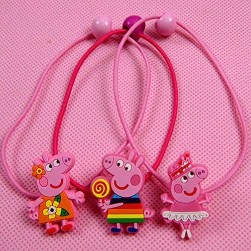 Set of 3 Peppa Pig Girl Hair Band Hair Rope Assuming Hair Accessory Rubber Band