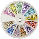 Nail Art MoYou Rhinestone Medium(2.5mm) Round Mix colored Pack of 1000 Crystal Premium Quality Gemstones in 12 different colors, beauty accessory for women nails, fun and easy to apply with top coat or nail glue