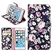 iPhone 6 Plus Wallet Case, Dimaka Cute Floral Pattern Leather Wallet Case with Perfection Prime Design for iPhone 6/6S Plus 5.5