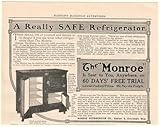 1908 The Monroe Really Safe Refrigerator Print Ad (48668)