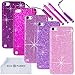 Eco-Fused iPod Touch 5 Case Bundle Including 5 Bling Glitter Hard Cases for iPod Touch 5th Generation / 4 Stylus Pens / 2 Screen Protectors / 1 Microfiber Cleaning Cloth - Perfect for Girls
