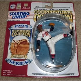 1995 - Kenner - Starting Lineup - MLB - Cooperstown Collection - Satchel Paige #29 - Vintage Action Figure - Cleveland Indians - w/ Trading Card - Limited Edition - Collectible