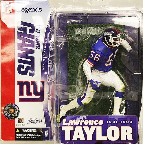 New York Giants Legends Lawrence Taylor Blue Jersey Figure