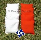 Weather Resistant Cornhole Bags Set - 4 Orange & 4 White