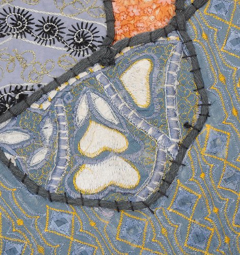 Imagen 3 de Cojín de diseño hecho a mano cubre con tamaño de trabajo de bordado y del espejo de 16 x 16 pulgadas Juego de 2 piezas