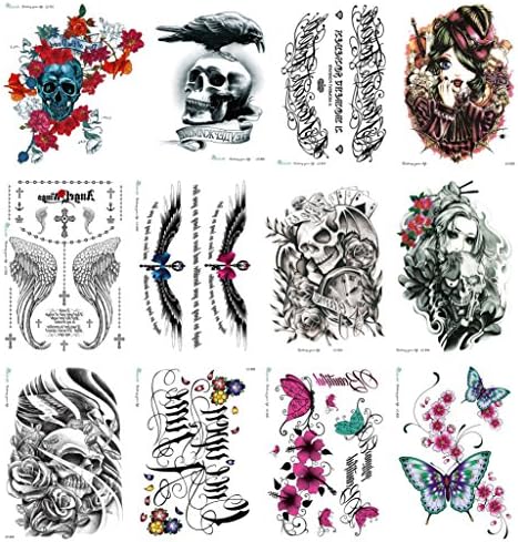Love Nest Metallic Flash Gold and Silver Bling Waterproof,botanical Custom Temporary Tattoos Sticker Vase Decoration Spray Waterproof Stickers Desig (Series 2, 12pcs / set)