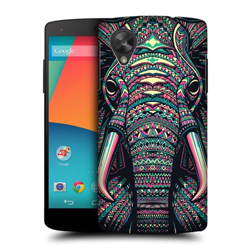 Head Case Designs Elephant Aztec Animal Faces Protective Snap-on Hard Back Case Cover for LG Google Nexus 5 D821