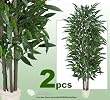 TWO 7' Chestnut Real Wood Trunks Artificial Trees each with approx. 840 leaves