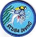 SCUBA DIVING Iron On Patch Diver Swimmer Water Sports Ocean Sea