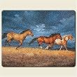 Thunder Ridge Horses Western Horse 8" By 10" Small Glass Cutting Board