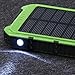 Solar Charger Eco-daily with 10000mah Dual USB Solar Charger Waterproof Solar Power Bank / Backup Battery Charger for Android Cell Phone, Solar Power Bank for Iphone 6 Ipad Green