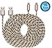 Certified Flebi 10 Feet / 3 Meter Extra Long Nylon Braided Charging Cord Data Cable for iPhone iPad and iPod ( 2 Pack)
