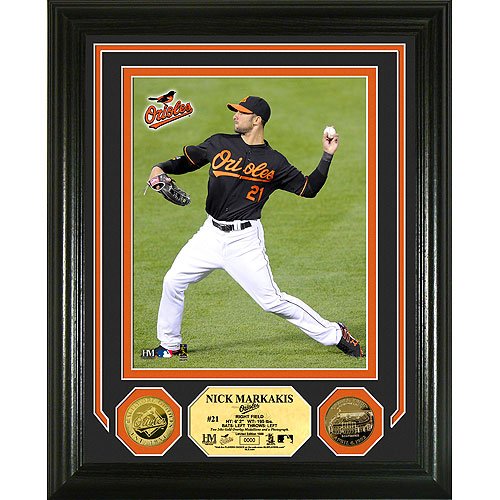 Highland Mint Baltimore Orioles Nick Markakis 24KT Gold Coin Photo Mint
