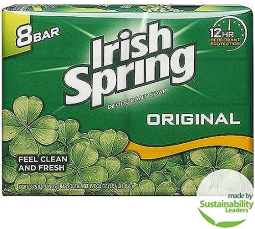 Irish Spring Deodorant Bar Soap, 3.75 oz, 8 ct