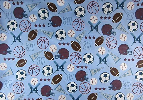 Jenin Home Basketball Baseball Football Soccer (FLAT SHEET ONLY) Size TWIN Boys Girls Kids Bedding