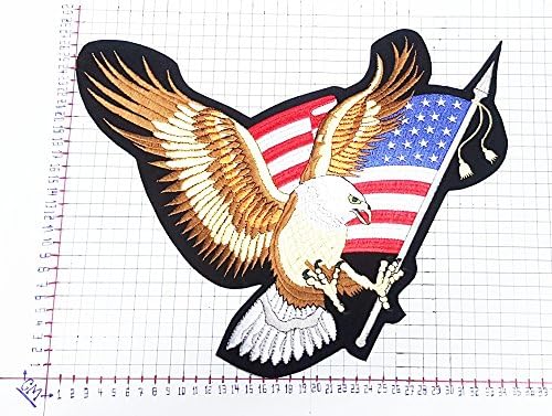 Big Jumbo Union Jack Eagle Uk Flag Proud British Biker Patch Logo Sew Iron on Embroidered Appliques Badge Sign Costume