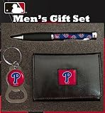 Philadelphia Phillies Tri-Fold Wallet with Pen & Keychain Gift Set
