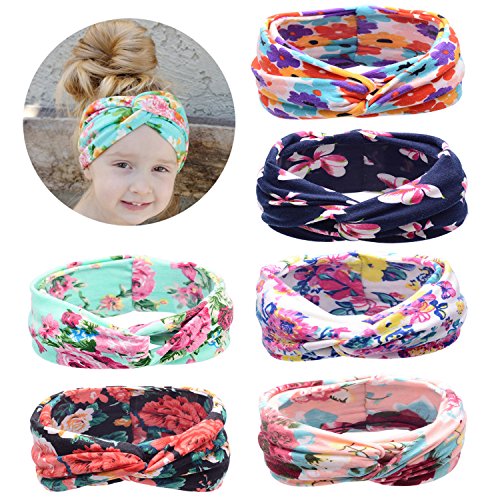 Baby Girl Multicolor Hair Hoops Headbands,Solid Bunny Ears,Bow Headbands(6 PACK)