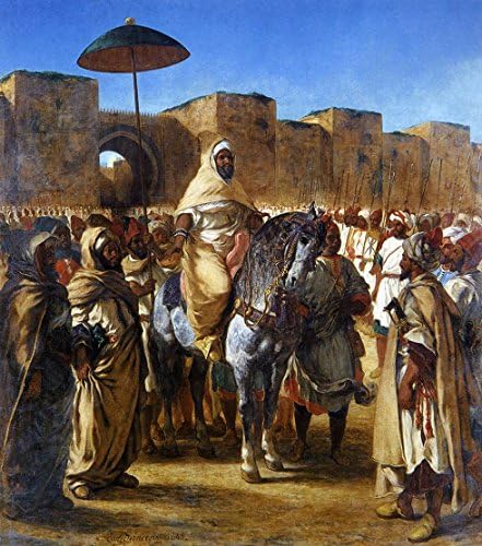 Zaladas Art - Eugene Delacroix Muley Abd Ar Rhaman The Sultan Of Morocco Oil Paintings Wall Sticker Wall Art Size 24X27 inch