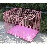 BestPet New Pink Pet Folding Suitcase Dog Cat Crate Cage Kennel Pen with ABS Tray, 24-Inch