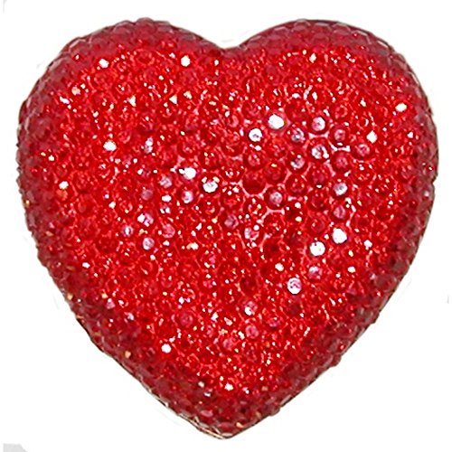 Glittery Heart Ring! , in Red with Silver Tone Finish