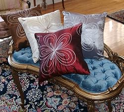 Sun Flower 17 X 17 Decorative Cushion Cover - Burgundy