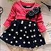 OURS Baby Girls Princess One Piece Flower Dot Dress
