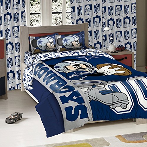 DALLAS COWBOYS NFL AND DISNEYS MICKEY MOUSE FULL SIZED COMFORTER WITH SHAMS