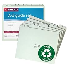 Smead Guide Set Letter, 25 Divisions, A-Z Self Tab, 1 Set (50376)