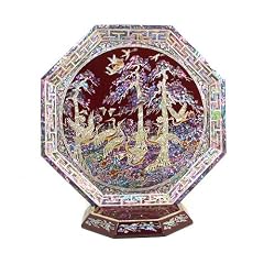 Deko Teller Luxus Holz Perlmutt Kunst Eckig Neu&OVP Lack