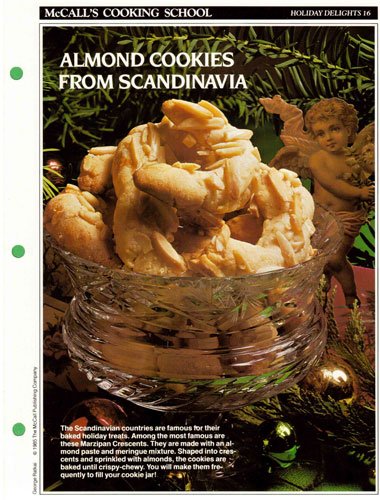 McCall's Cooking School Recipe Card: Holiday Delights 16 - Marzipan Crescents (Replacement McCall's Recipage or Recipe Card For 3-Ring Binders)