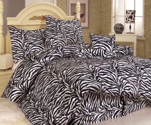 5Pcs Twin XL Extra Long Zebra Bedding Comforter Set