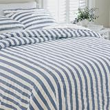 Summer Stripe Seersucker Bedspread / Only Full, Blue Stripe, Full