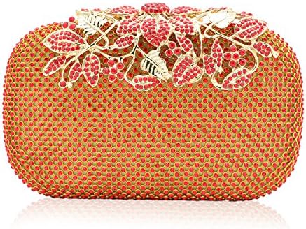 ILILAC Flower Clutch Purse Crystal Evening Handbags