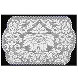 Heritage Lace Heritage Damask 14-Inch by 20-Inch Placemat, Pearl, Set of 2