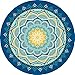 Mandala Blue Brazilian Velour Beach Towel 63 Inches Round