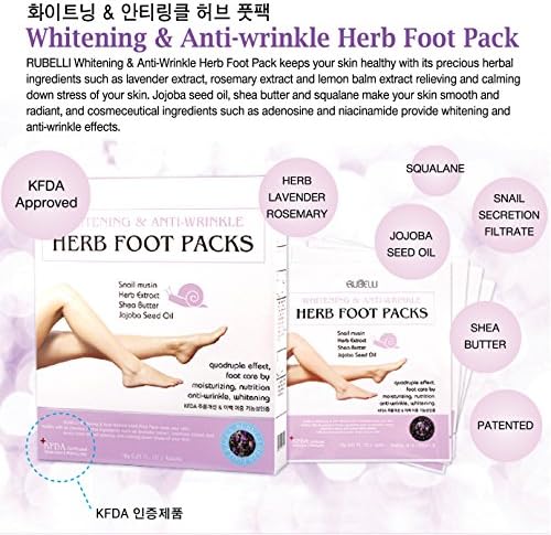 Whitening &amp; Anti-wrinkle Herb Foot Packs (4 Packs)
