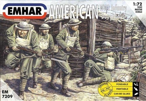 Emhar WW1 American Infantry "Doughboys" - 1:72 Plastic Model Kit by Emhar