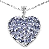 6.10 Carat Genuine Tanzanite .925 Silver Pendant