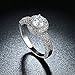 FENDINA Womens Wedding Engagement Ring Classic Solitaire Enternity Love Promise Rings for Her Bands - 18K White Gold Plated & CZ Crystal - FAR112