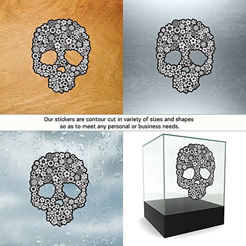 Vinyl Stickers Decals Floral Skull Garage home window hawaiian wallpaper top gerber (4 X 3,17 Inches) Fully Waterproof Printed vinyl sticker