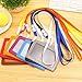 JIFF ,Colorful 7pcs Horizontal Style Assorted Color Faux Leather Business Id Credit Card Badge Holder Clear Pouch Case with Long Adjustable Neck Strap Band Lanyard (Horizontal Style)