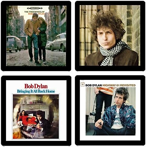 Bob Dylan Coaster Collection #2- (4) Different Album Covers Reproduced Onto Soft, Absorbent, Collectible Coasters - by N2Pics