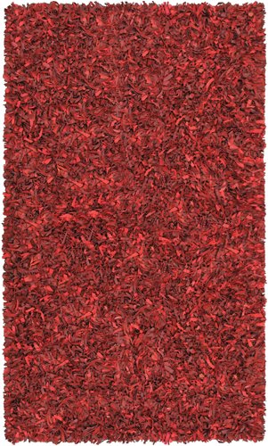 Red Leather Shag Rug